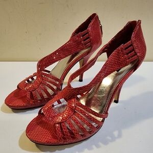 WHBM Pink Strappy High Heels Open toe size 9M